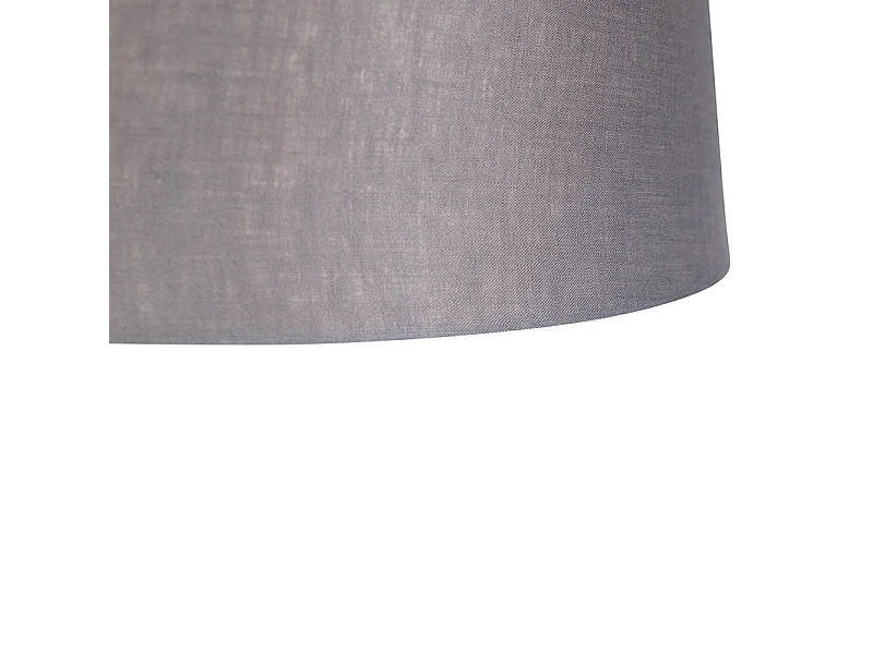 Suspension avec abat-jour en lin gris foncé 35 cm - Acier Blitz I