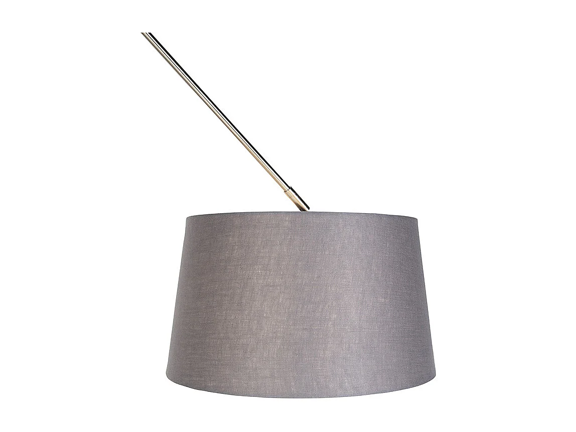 Suspension acier avec abat-jour en lin gris foncé 35 cm - Blitz