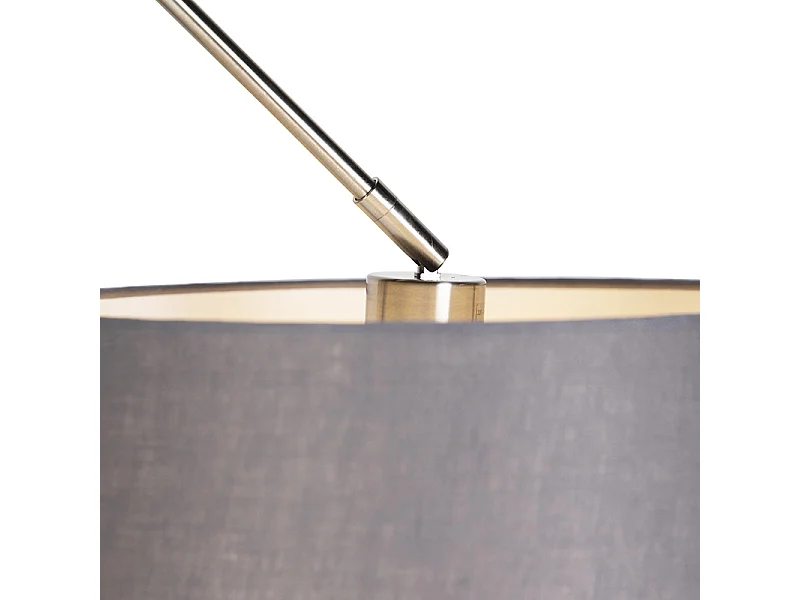 Suspension acier avec abat-jour en lin gris foncé 35 cm - Blitz