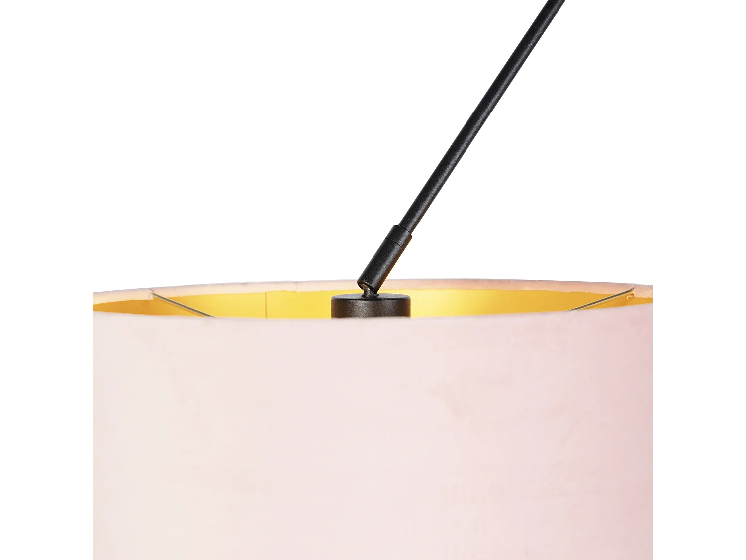 Suspension avec abat-jours en velours rose avec or 35 cm - Blitz II noir