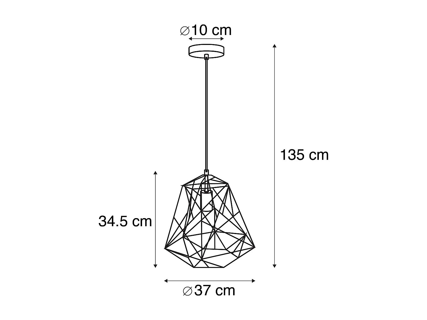 Lampe à suspension industrielle noire - Framework Basic