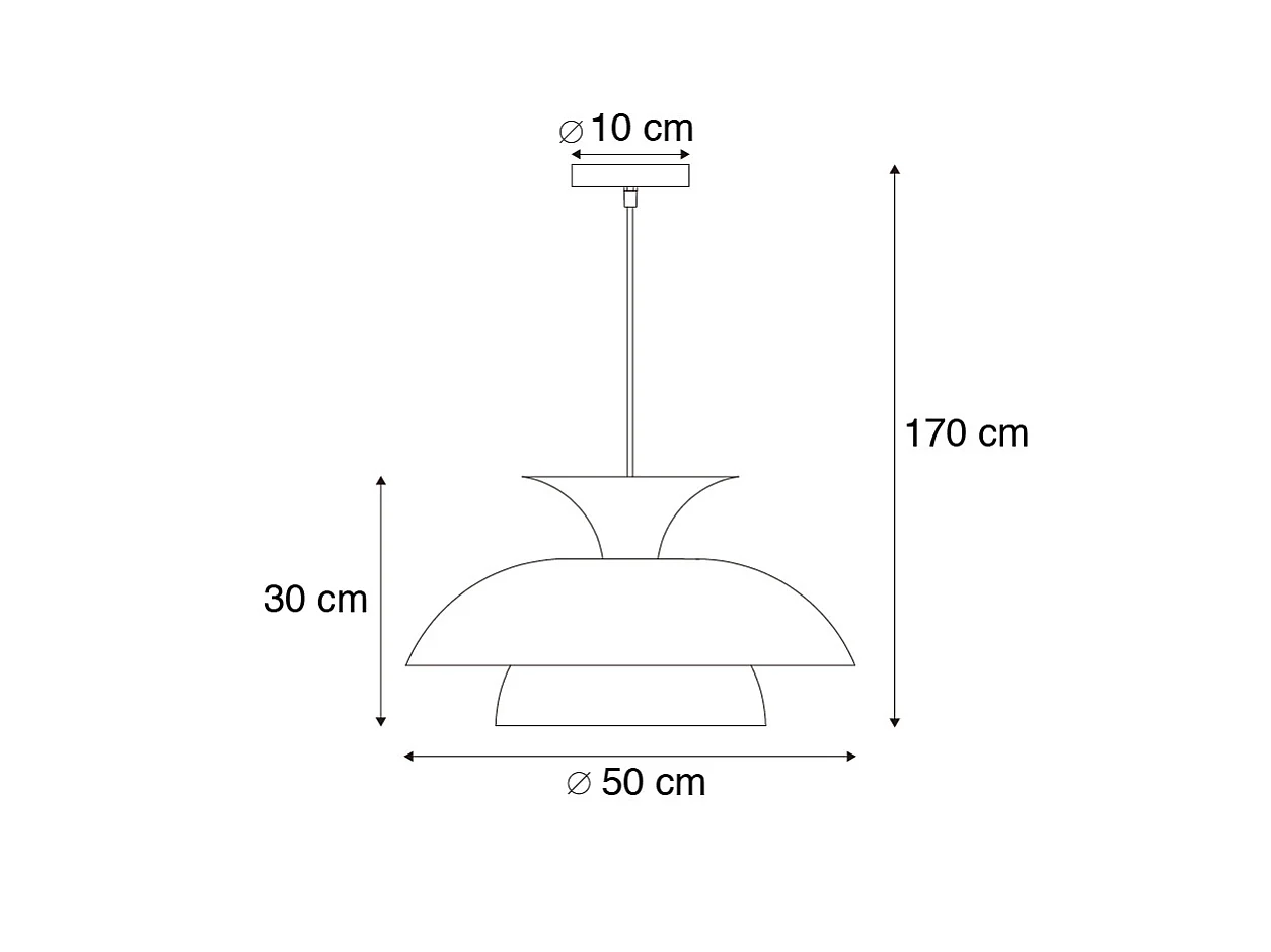 Suspension Moderne ronde noir et or 3 couches - Titus