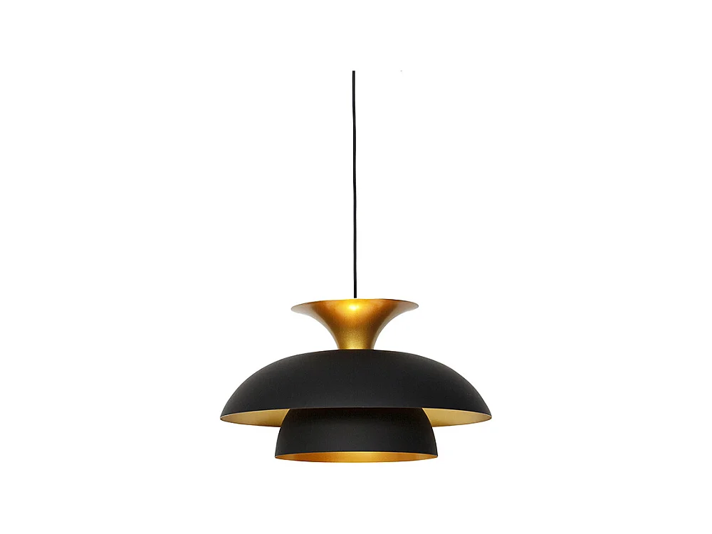 Suspension Moderne ronde noir et or 3 couches - Titus
