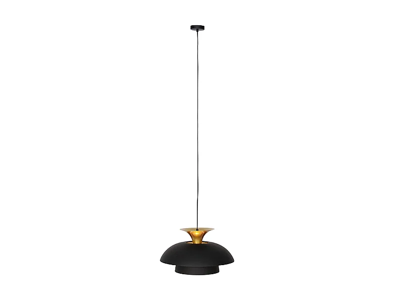 Suspension ronde moderne noire avec or 3 couches - Titus