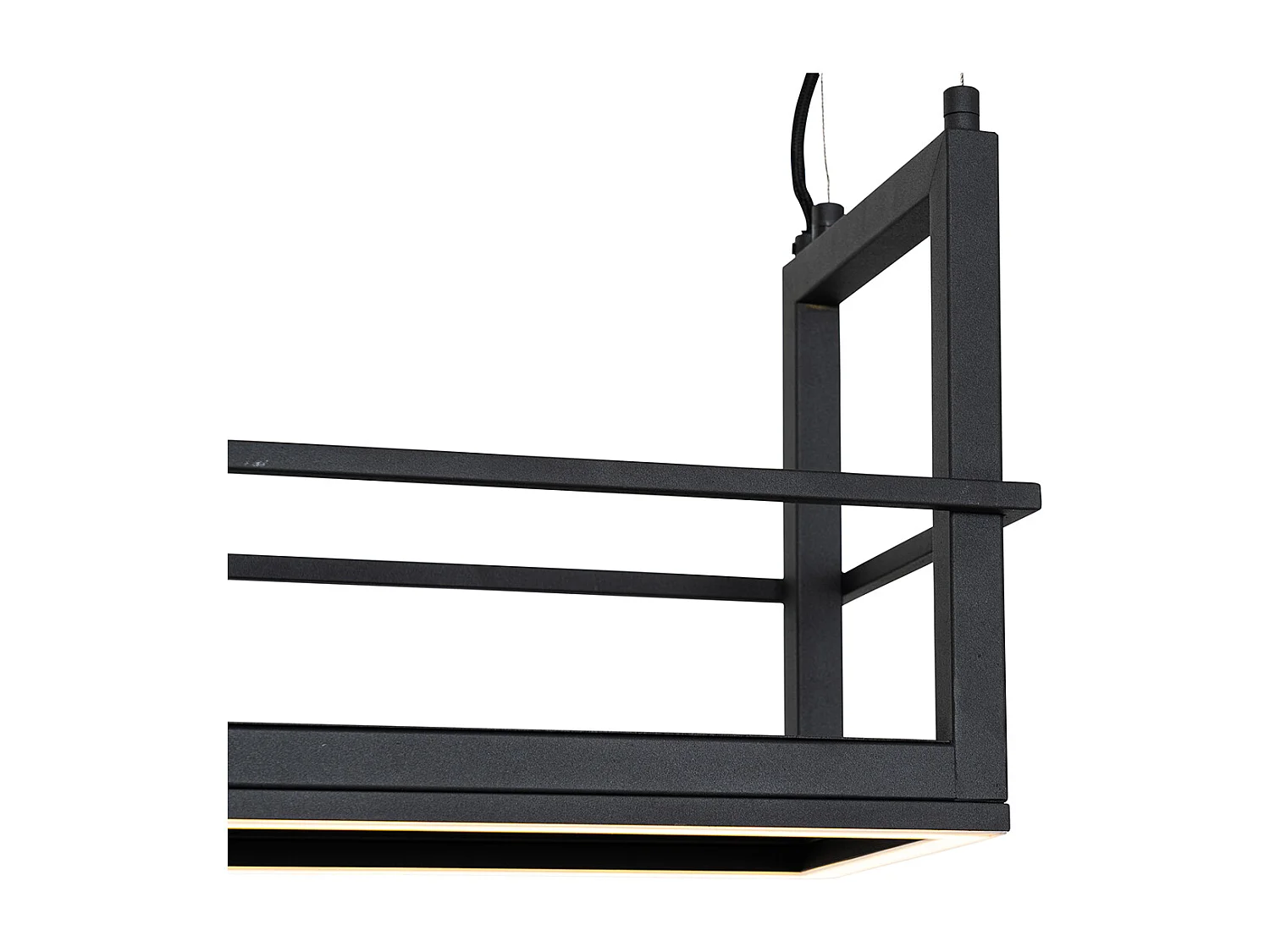 Lampe suspendue noire avec support avec LED dimmable en 3 étapes - Cage Rack