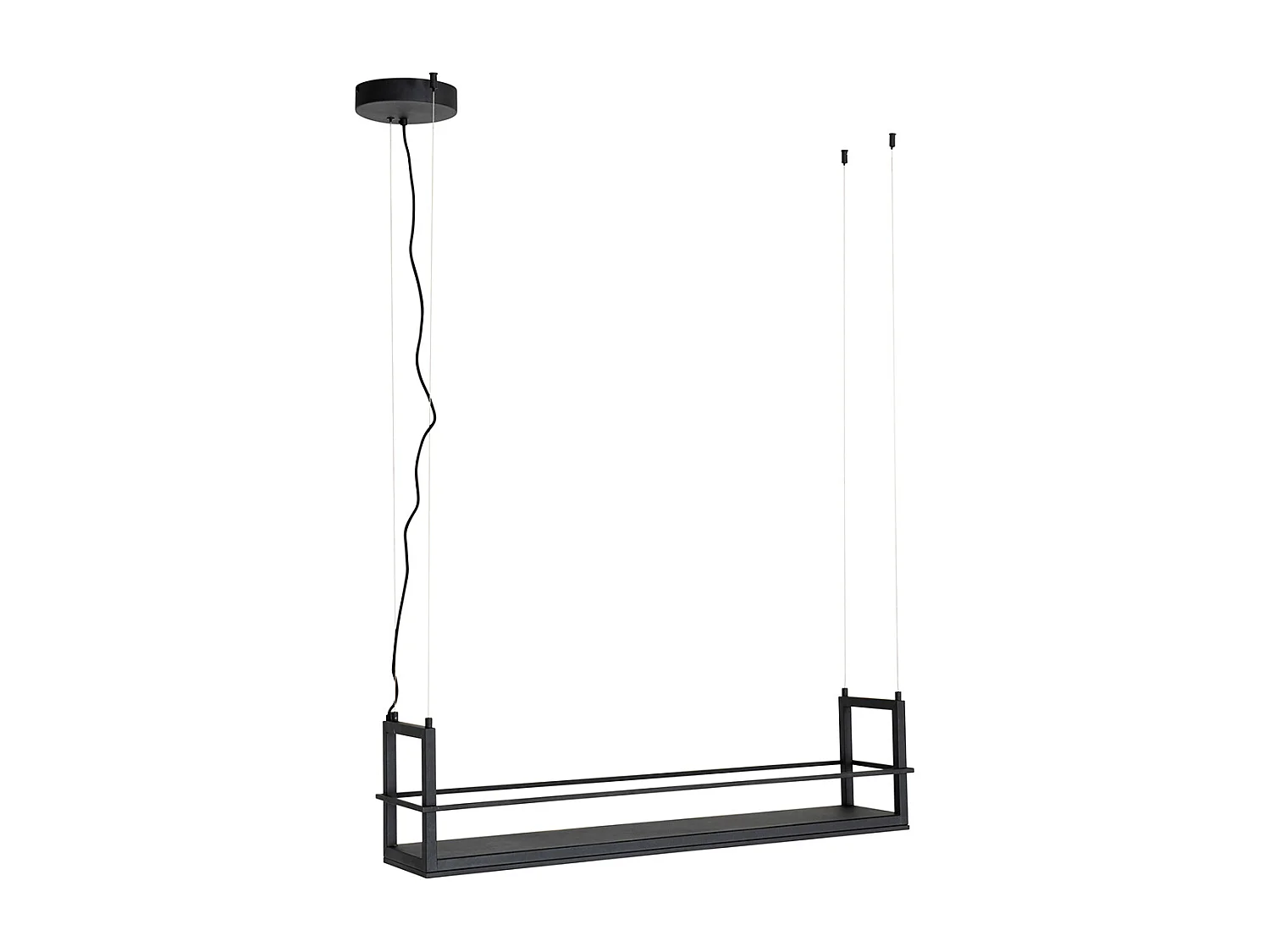 Suspension noire avec étagère avec LED à intensité variable 3 niveaux - Cage Rack