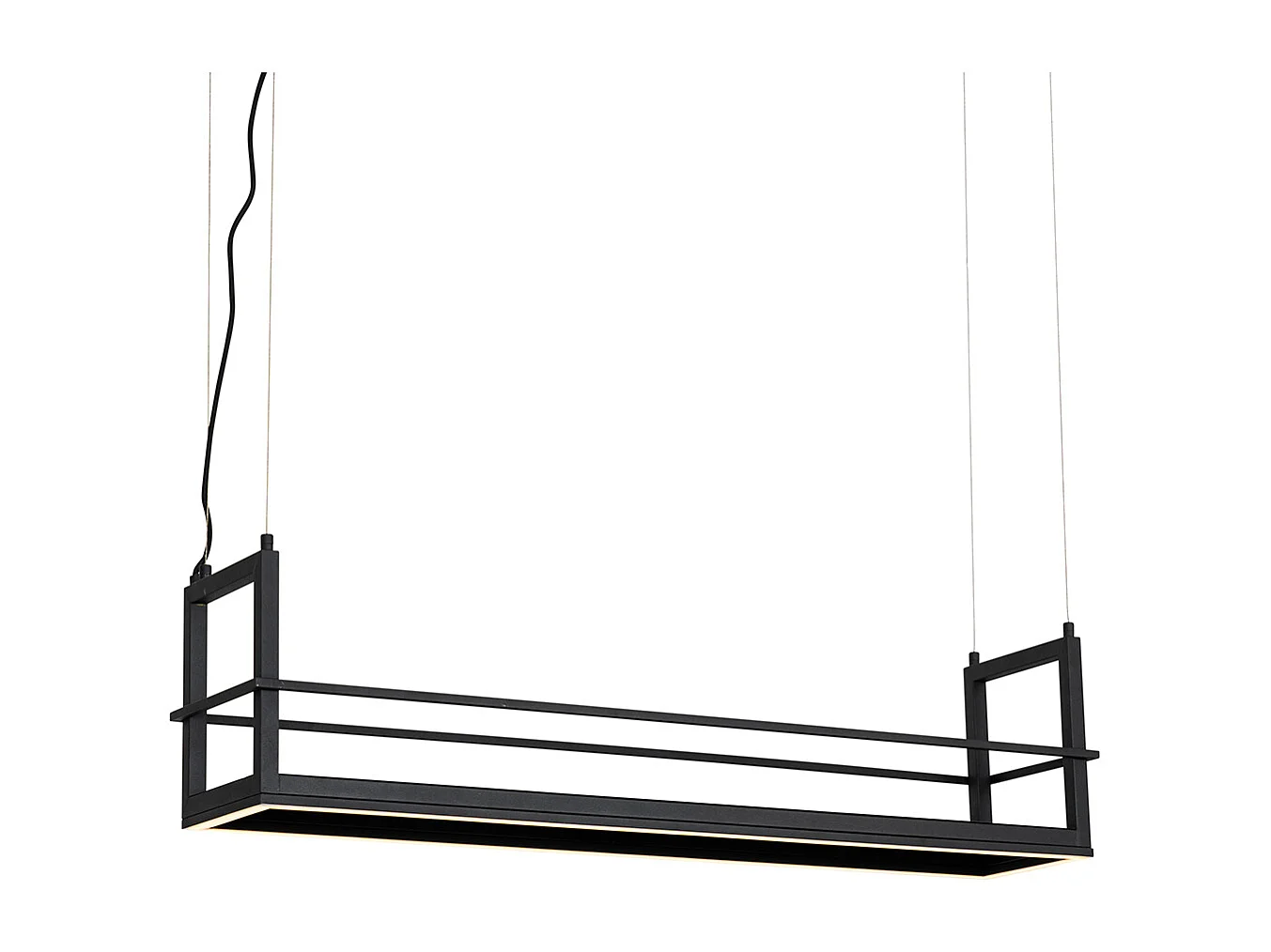 Suspension noire avec étagère avec LED à intensité variable 3 niveaux - Cage Rack