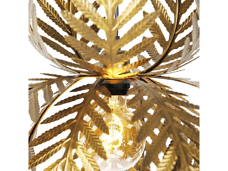 Suspension vintage dorée plumes - Botanica