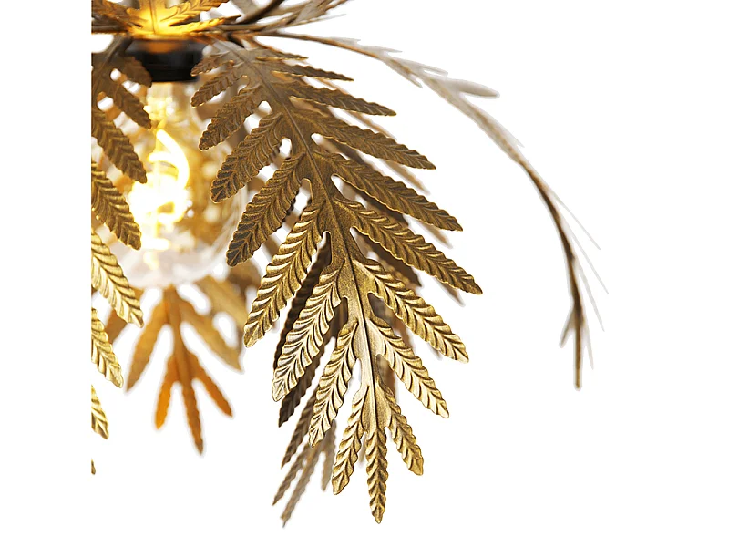 Suspension vintage dorée plumes - Botanica