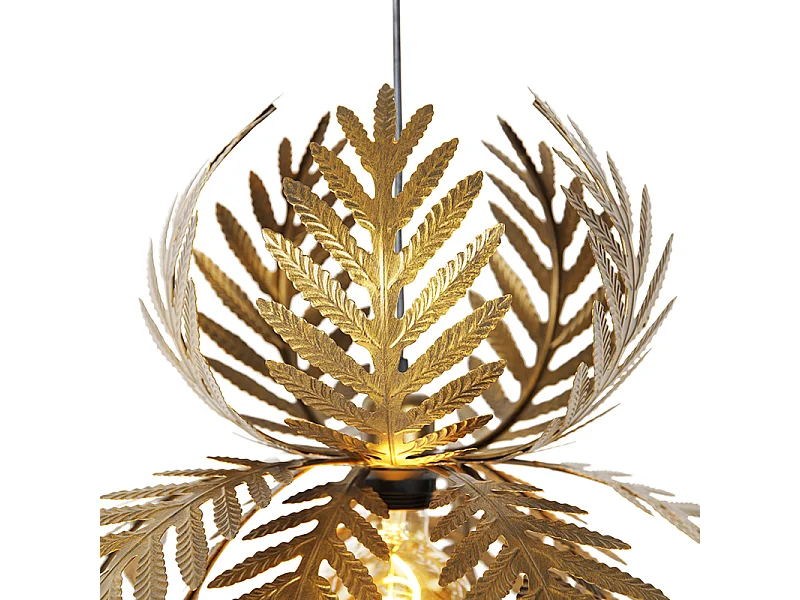 Suspension vintage dorée plumes - Botanica