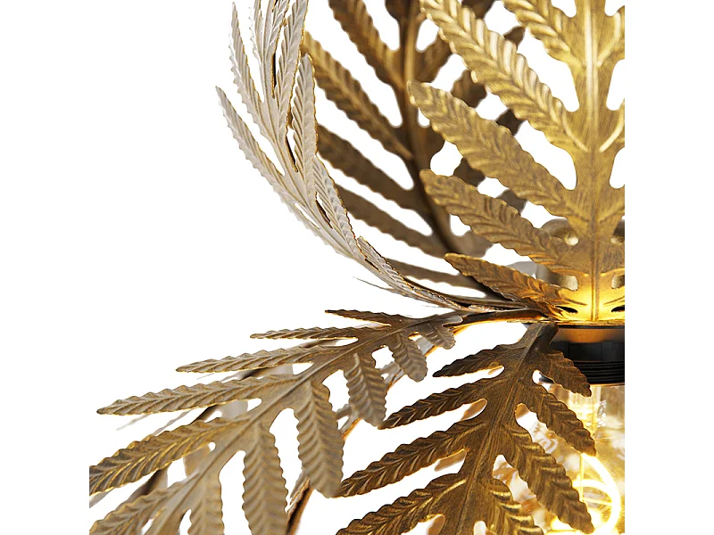 Suspension vintage dorée plumes - Botanica