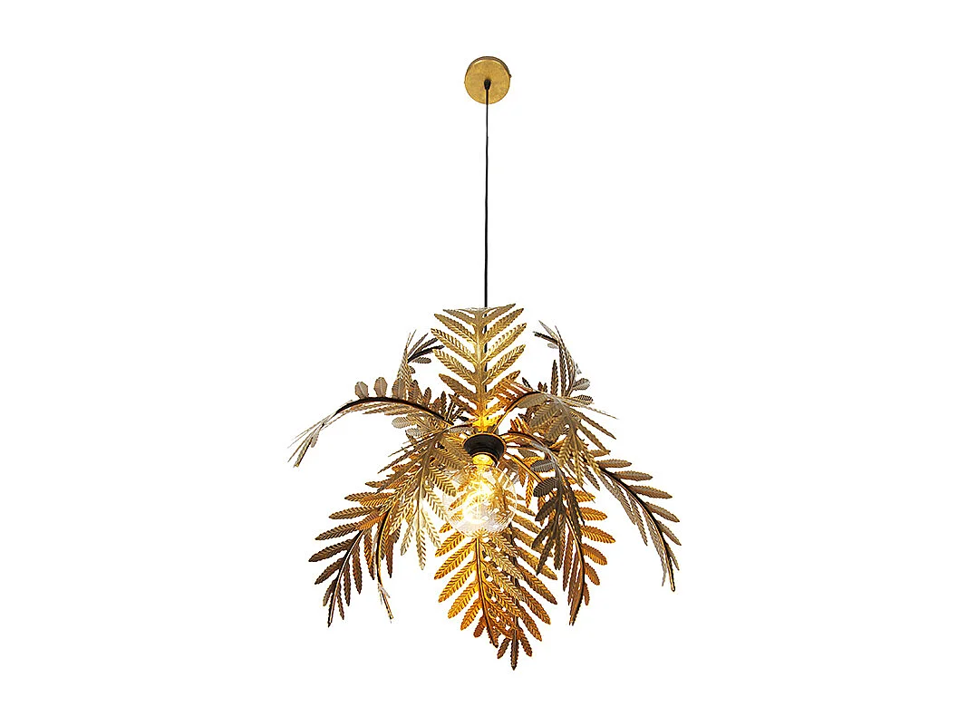 Suspension vintage dorée plumes - Botanica