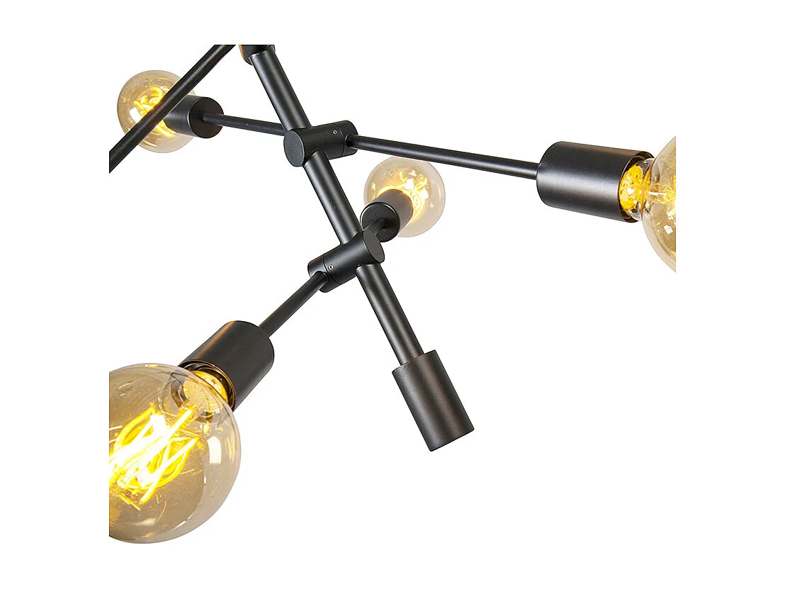 Lampe à suspension industrielle noire 6 lumières - Sydney