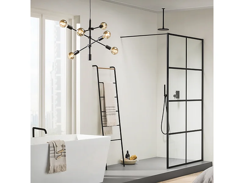 Lampe à suspension industrielle noire 6 lumières - Sydney