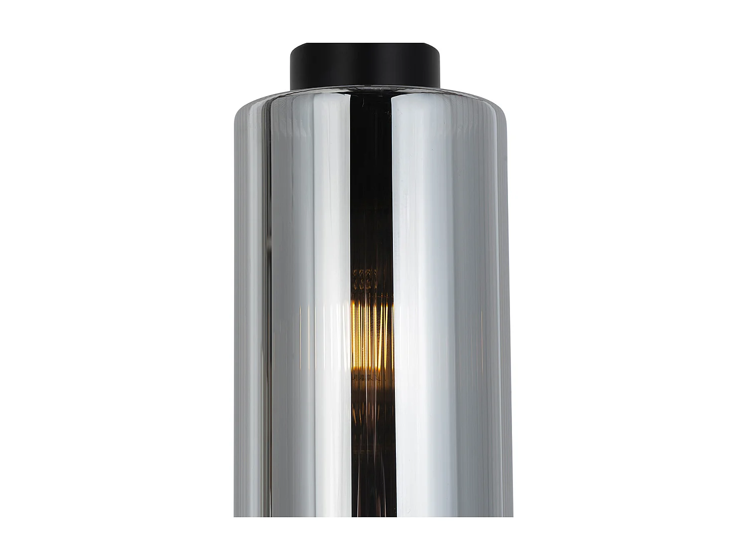 Lampe à suspension Art Déco noire avec verre fumé 4 lumières - Laura