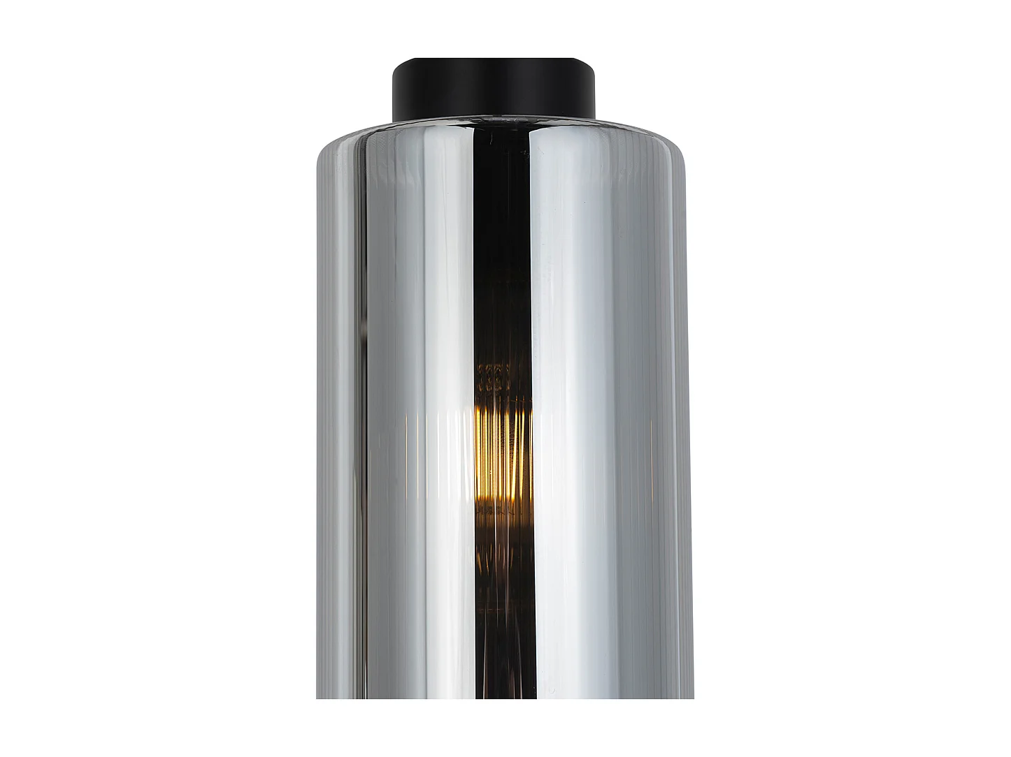 Lampe à suspension Art Déco noire avec verre fumé 4 lumières - Laura