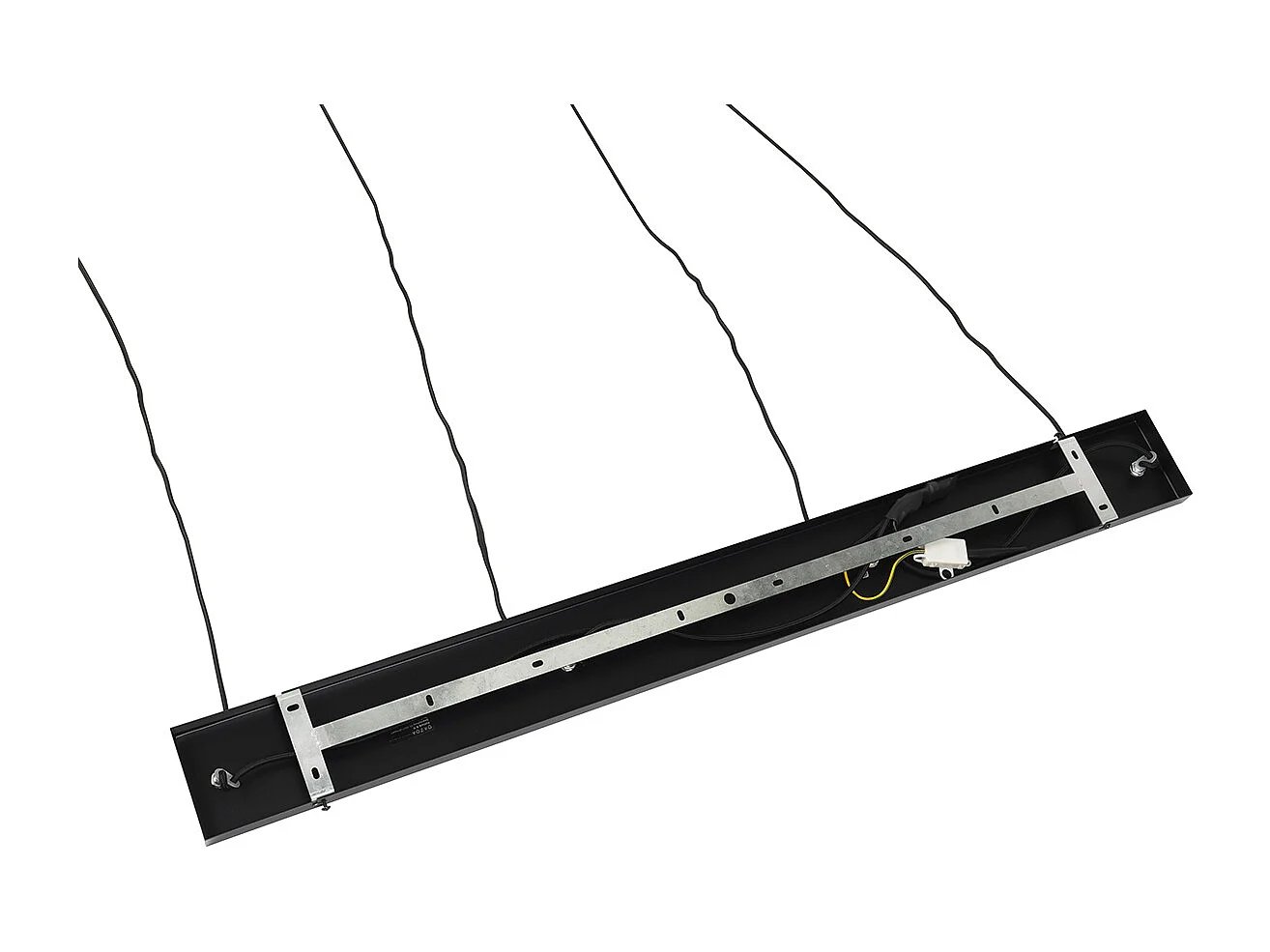 Suspension Art Déco noire avec verre fumé 4 lumières - Laura