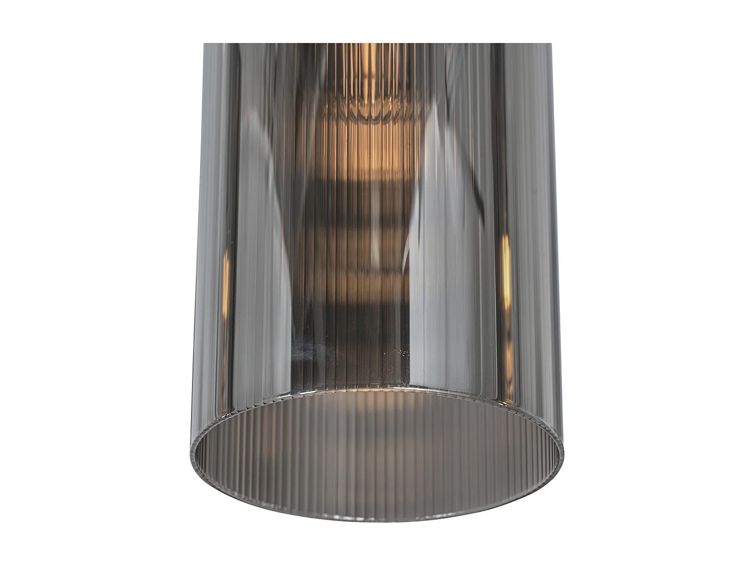 Suspension Art Déco noire avec verre fumé 4 lumières - Laura