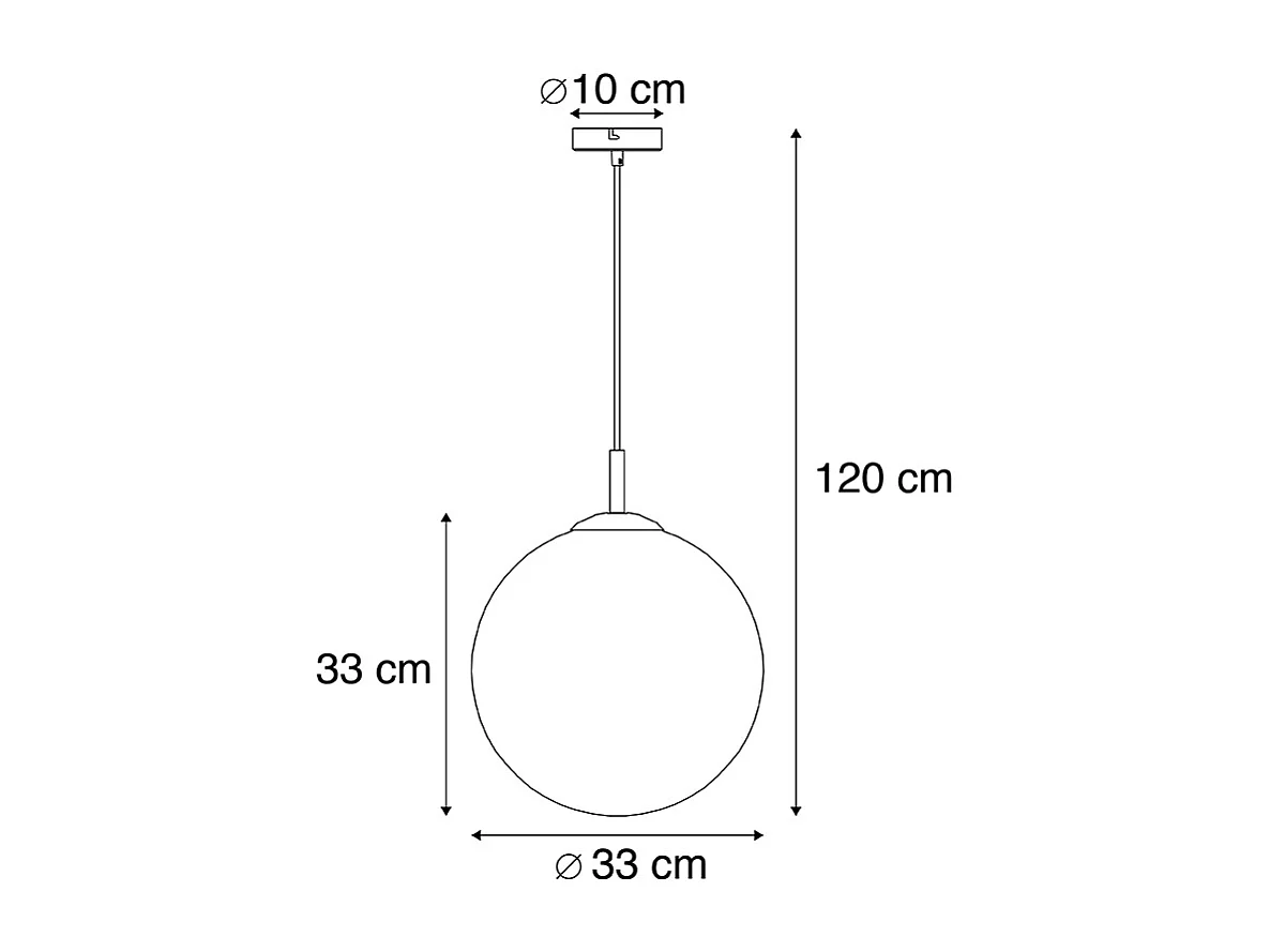 Suspension Art Déco en laiton avec verre bleu océan 33 cm - Pallon