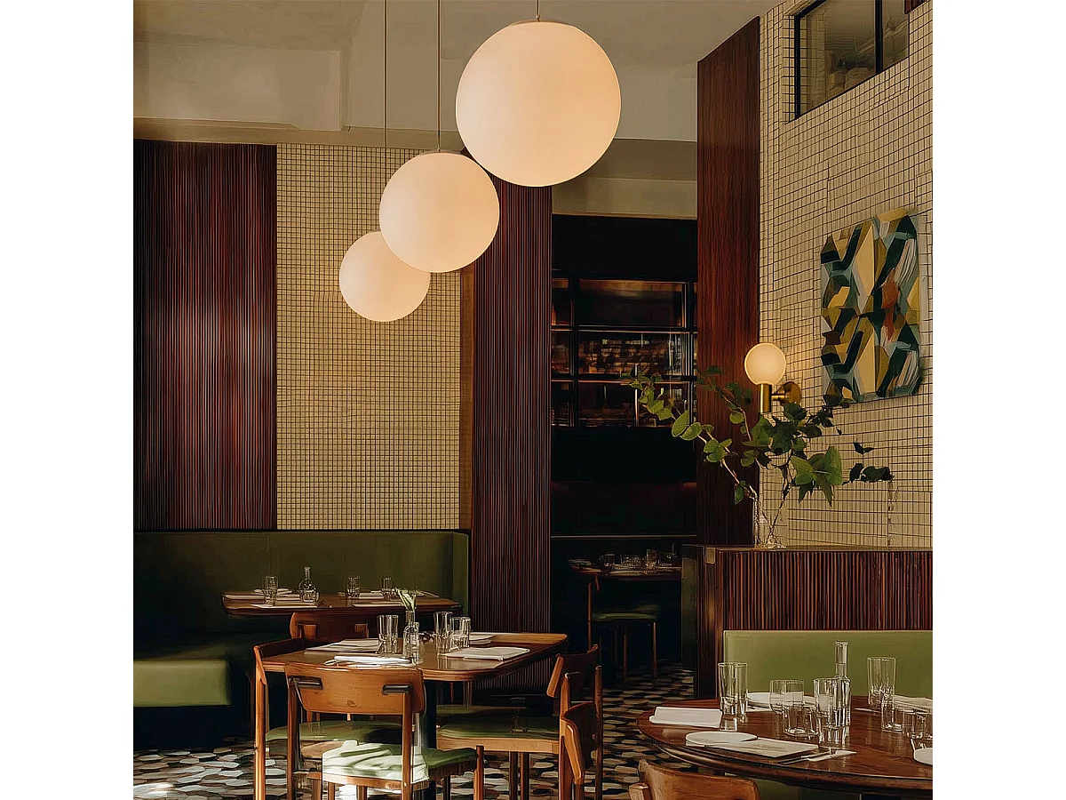 Suspension scandinave en verre opale 50 cm - Ball 50