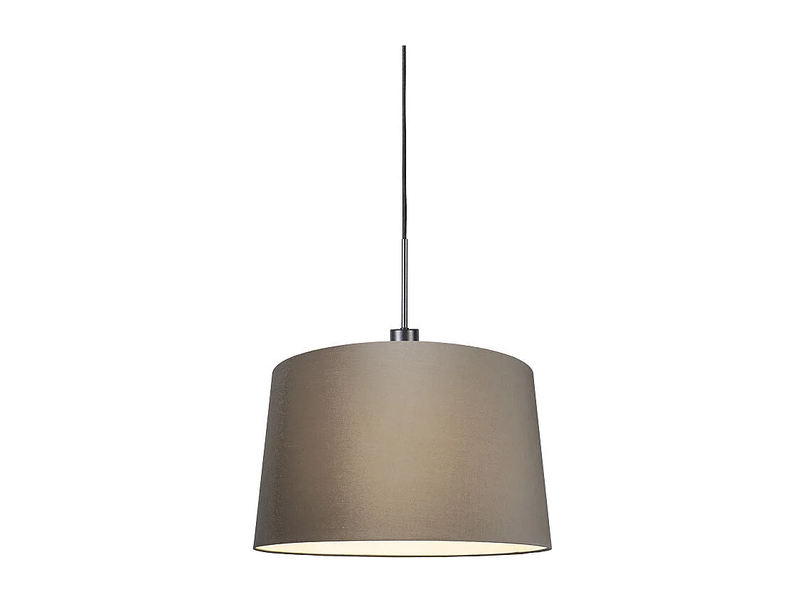 Suspension moderne noire avec abat-jour 45 cm taupe - Combi 1
