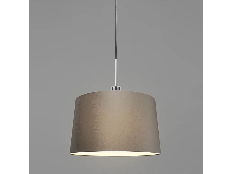 Suspension moderne noire avec abat-jour 45 cm taupe - Combi 1
