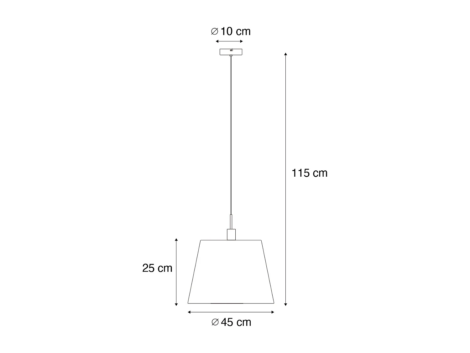 Suspension moderne noire avec abat-jour 45 cm taupe - Combi 1