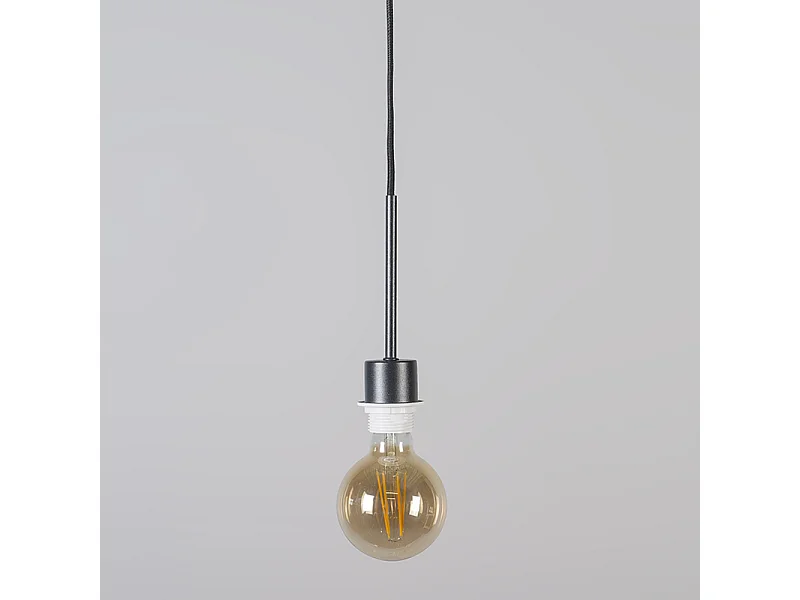 Suspension moderne noire avec abat-jour 45 cm taupe - Combi 1