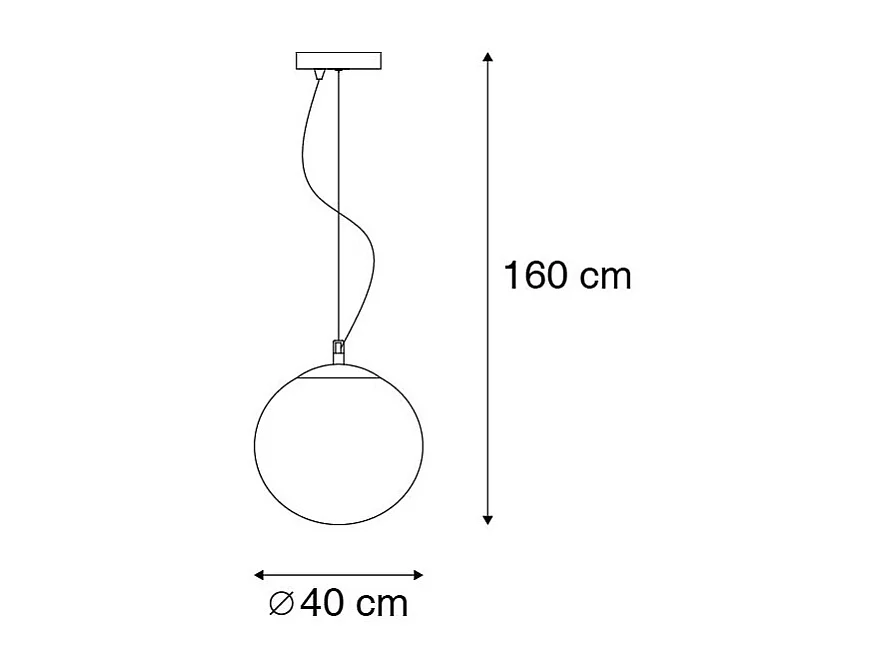 Suspension moderne verre 40cm - Boule