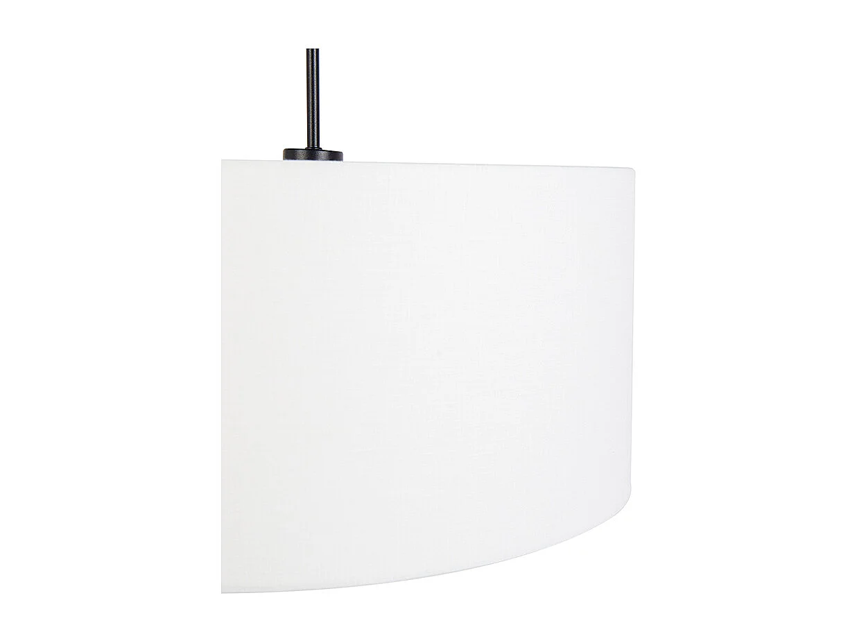 Suspension moderne noire avec abat-jour blanc 50 cm - Combi 1
