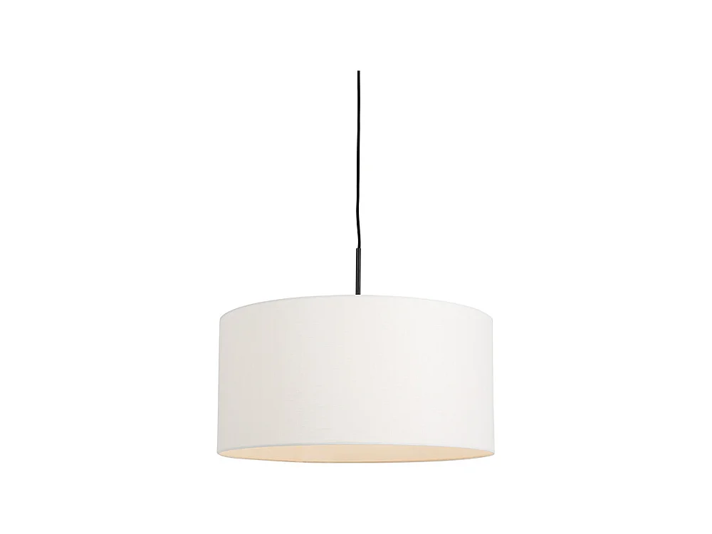 Lampe suspendue moderne noire avec abat-jour blanc 50 cm - Combi 1