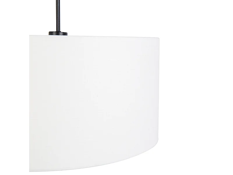 Suspension moderne noire avec abat-jour blanc 50 cm - Combi 1