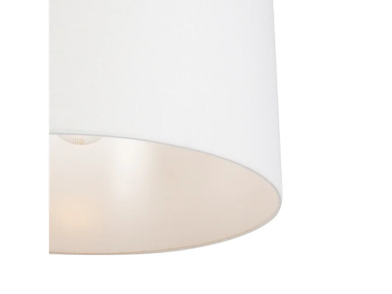 Suspension moderne noire avec abat-jour blanc 50 cm - Combi 1