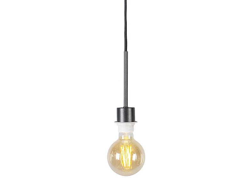 Suspension moderne noire avec abat-jour blanc 50 cm - Combi 1