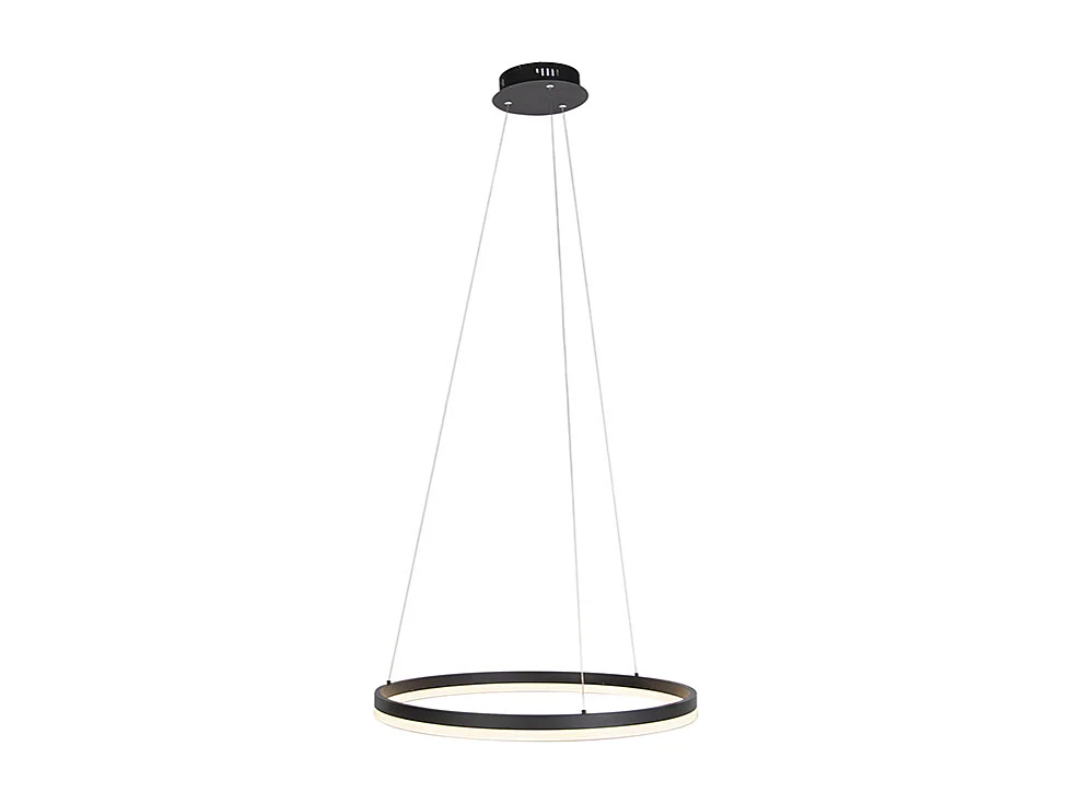 Suspension design noire 60 cm avec LED à 3 niveaux de luminosité - Anello