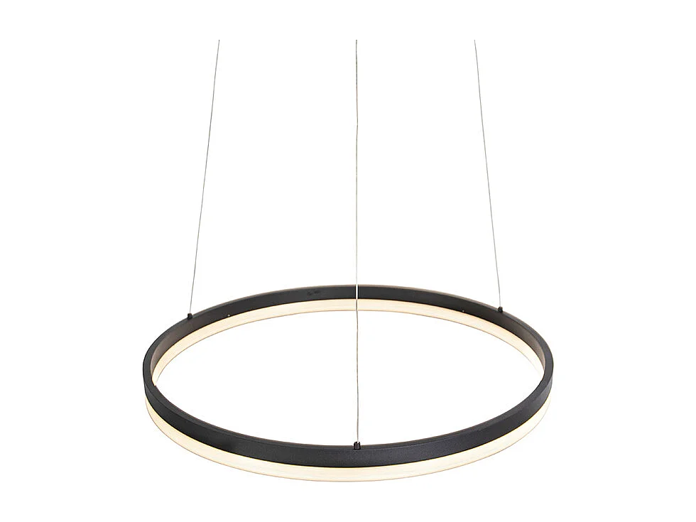 Suspension design noire 60 cm avec LED à 3 niveaux de luminosité - Anello
