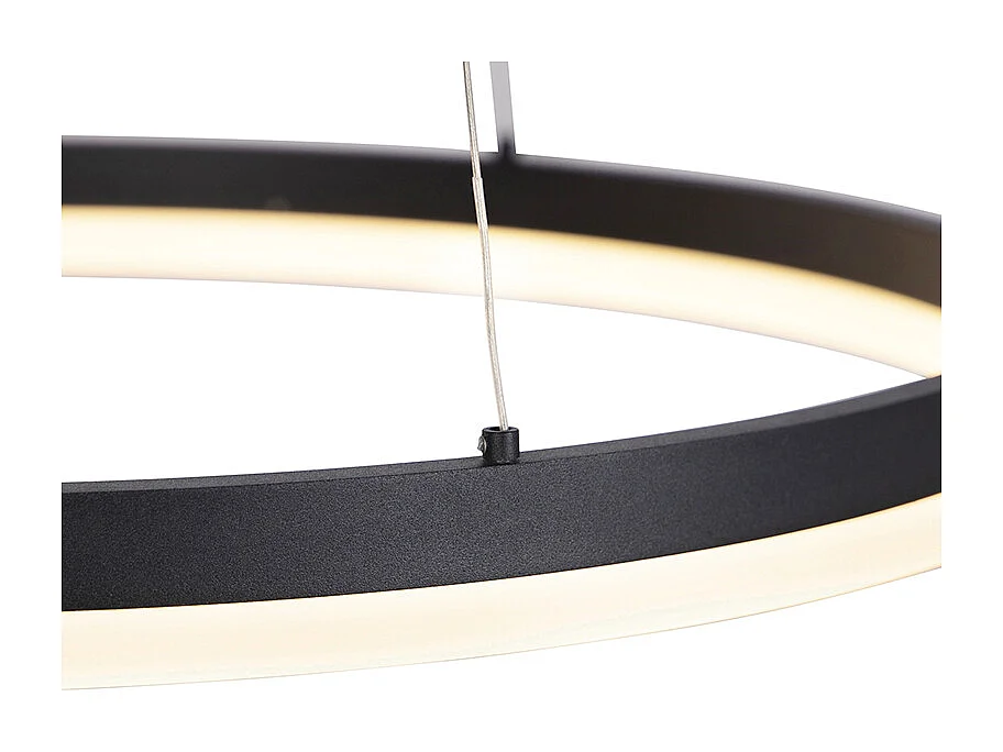 Suspension design noire 60 cm avec LED à 3 niveaux de luminosité - Anello