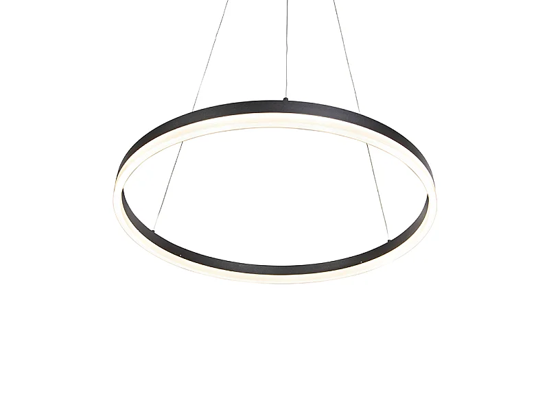 Suspension design noire 60 cm avec LED à 3 niveaux de luminosité - Anello