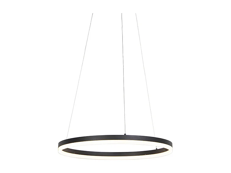 Suspension design noire 60 cm avec LED à 3 niveaux de luminosité - Anello