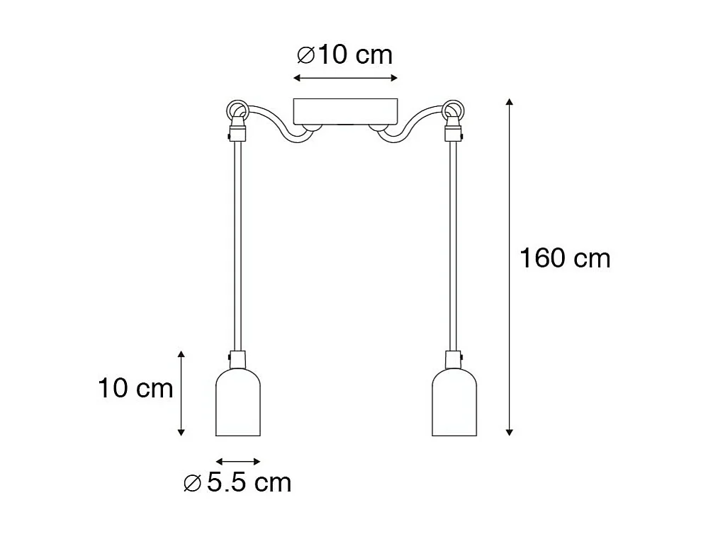 Suspension industrielle béton 2 lumières - Cava 2