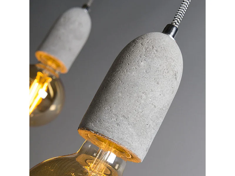 Suspension industrielle béton 2 lumières - Cava 2