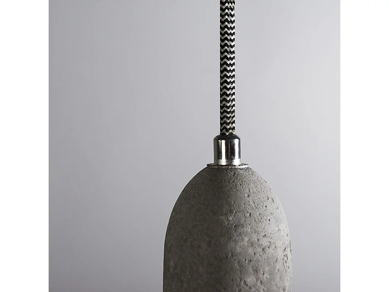 Suspension industrielle béton 2 lumières - Cava 2