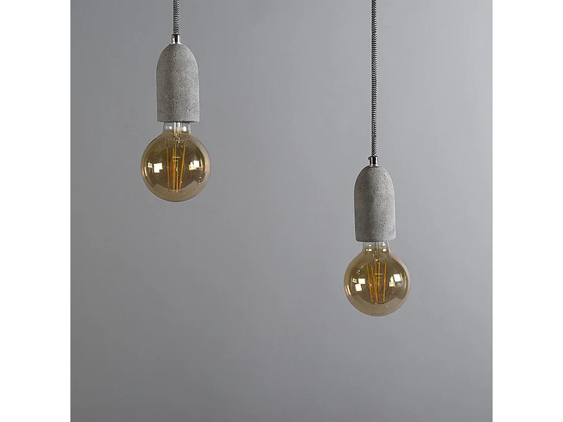 Suspension industrielle béton 2 lumières - Cava 2