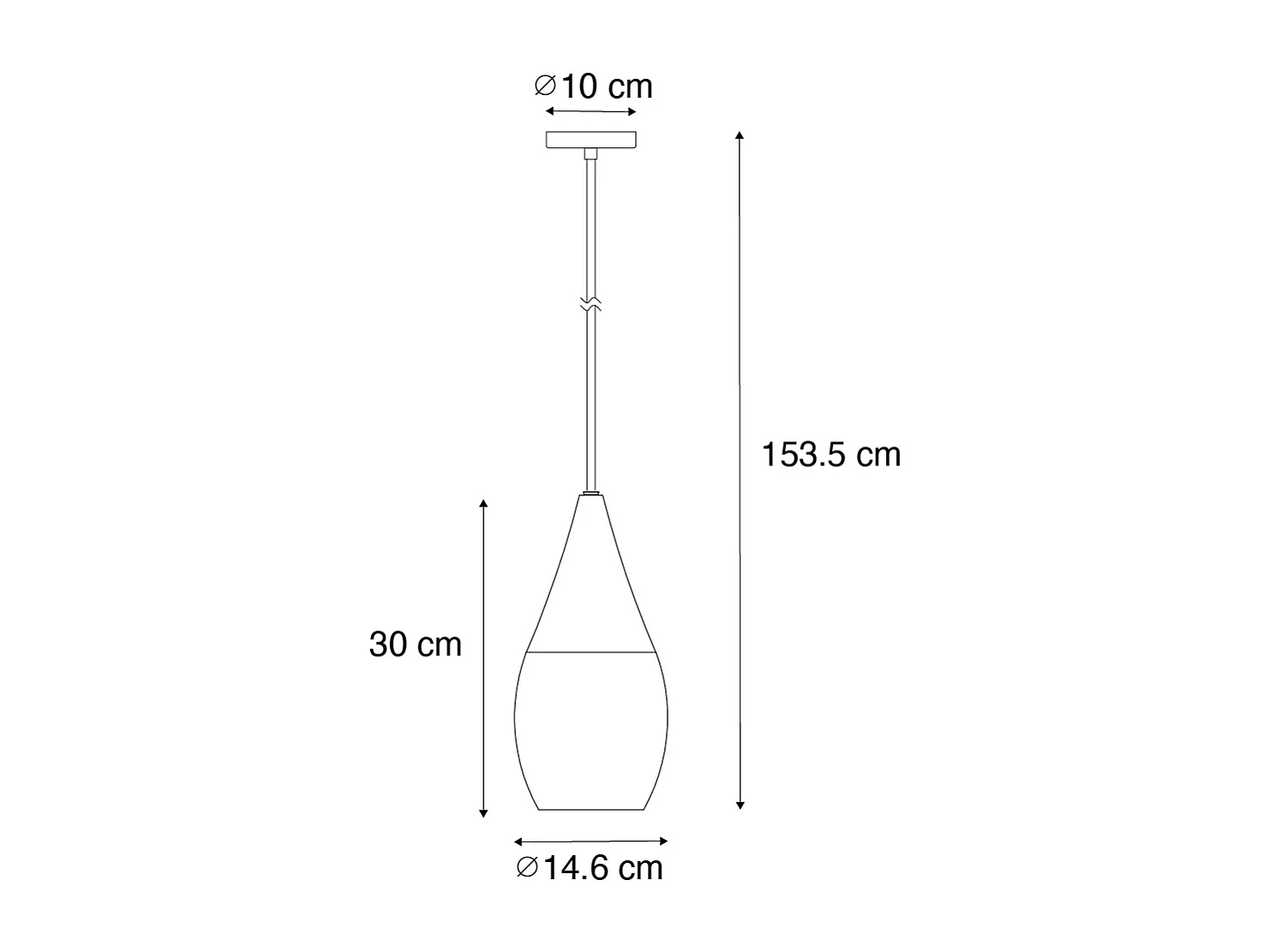 Lampe à suspension moderne noire avec verre fumé - Drop