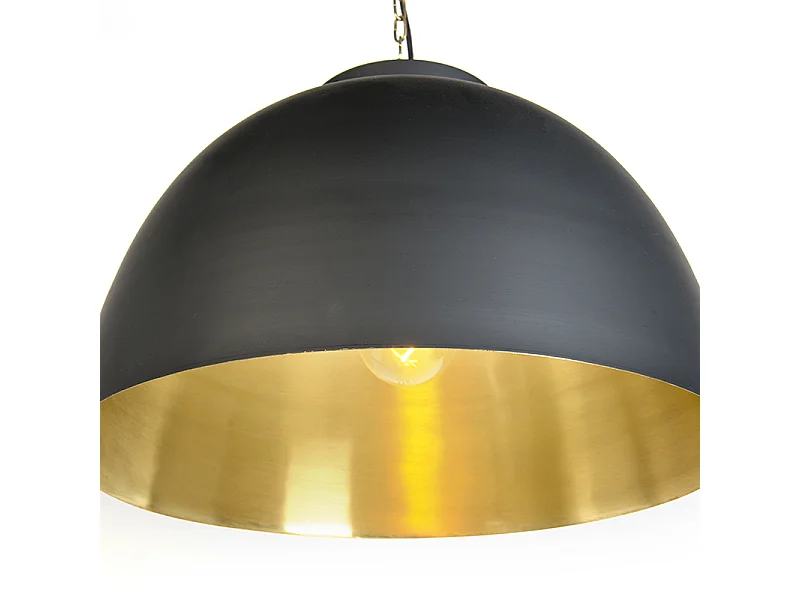 Suspension noire avec intérieur laiton 60 cm - Hoodi