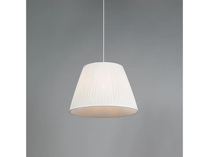 Lampe suspendue rétro crème 45 cm - Plissée