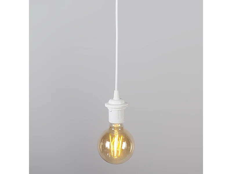 Lampe suspendue rétro crème 45 cm - Plissée