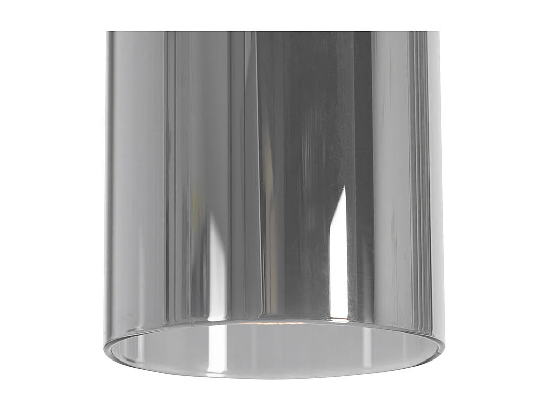 Suspension moderne noire avec verre fumé 4 lumières - Stavelot