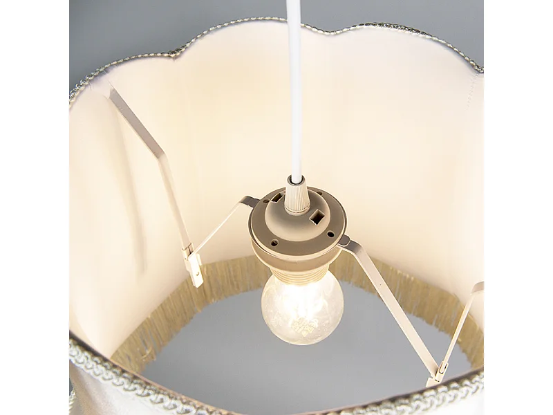 Lampe suspendue rétro crème 45 cm - Mamie