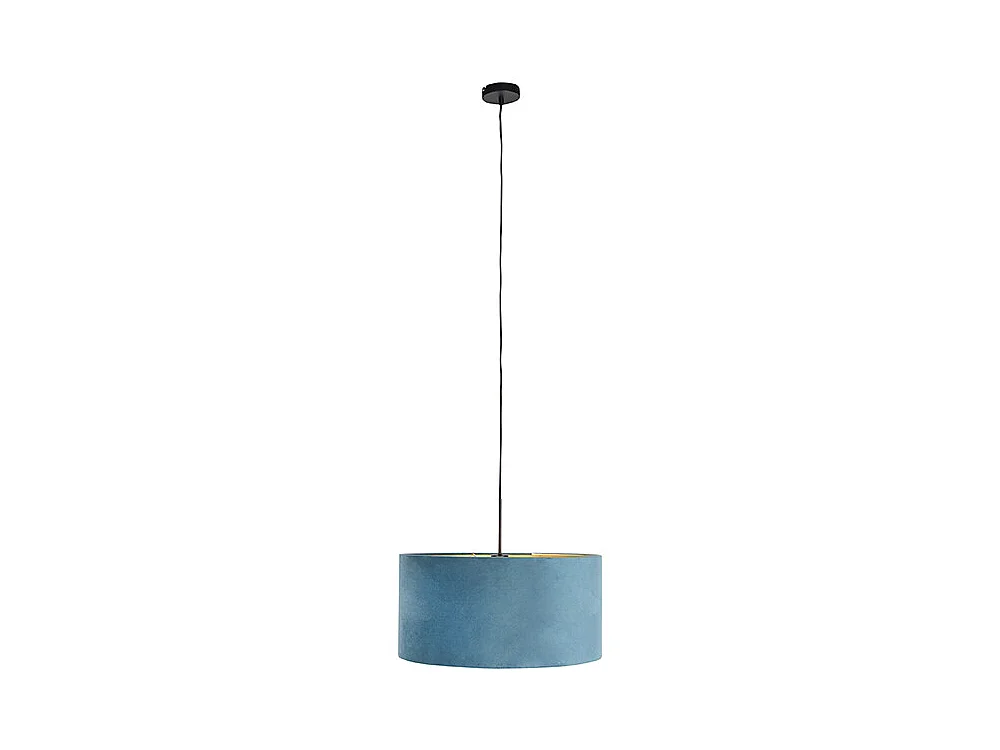 Suspension avec abat-jour en velours bleu avec doré 50 cm - Combi